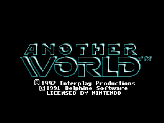 Another World title screen for Super Nintendo